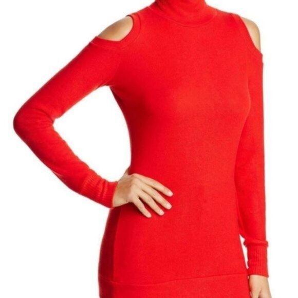 Three Dots Red Cold Shoulder Tencel Sweater XL NWT - Picture 1 of 6
